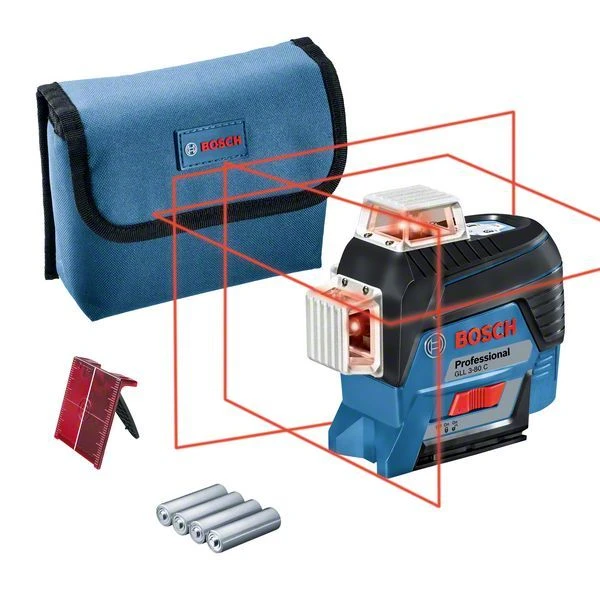Bosch GLL 3-80 C 12V Li-Ion Accu Lijnlaser (4x 1,5-V-LR6 (AA)) + BT150 Statief - 0601063R01 - Afbeelding 2