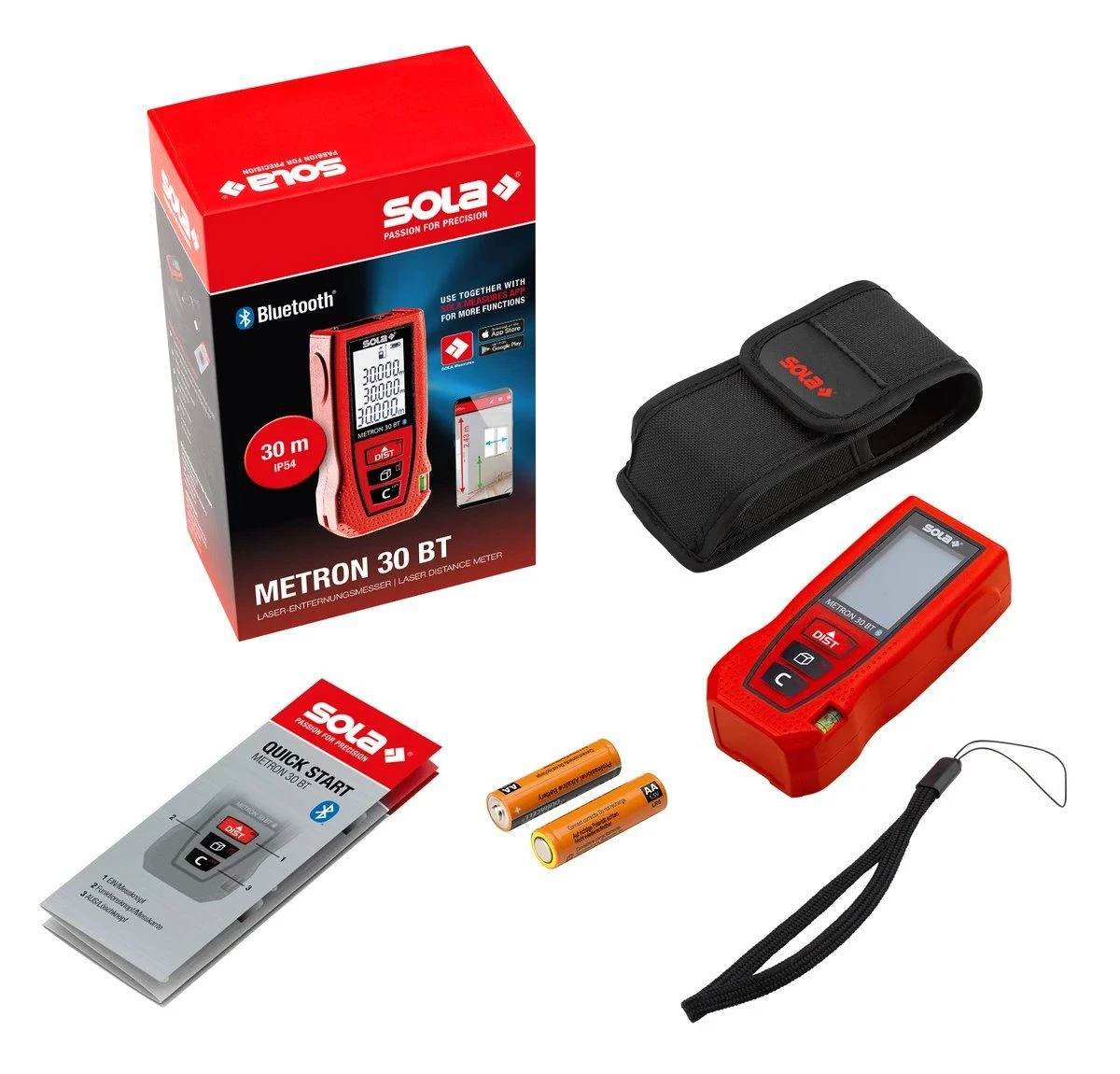Sola METRON 30 BT Laser Afstandsmeter In Tas - Bluetooth - 30m - Afbeelding 3