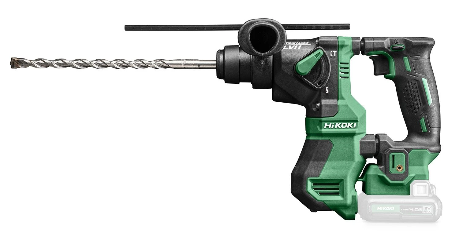 HiKOKI DH12DDWHZ 12V Li-Ion SDS-Plus Accu Boorhamer Set (2x 4,0Ah) In HSC - 1,2J - Koolborstelloos - Afbeelding 2