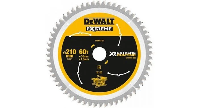 DeWalt DT99567 XR Cirkelzaagblad - 210 X 30 X 60T - Hout - DT99567-QZ