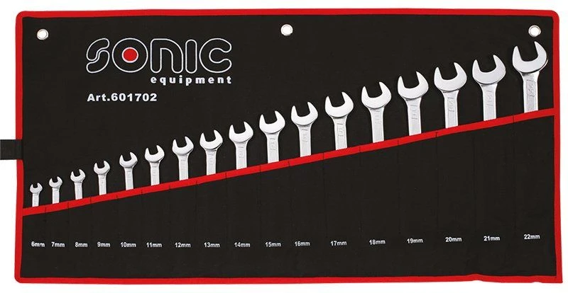 Sonic 601702 Ringsteeksleutel Set In Etui 17 Delig - 6 T/m 22 Mm
