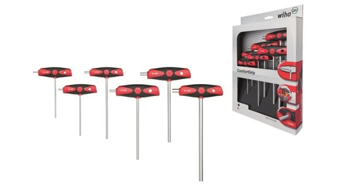 Wiha 334DS K6 6-delige ComfortGrip Schroevendraaierset Met Dwarsgreep - Inbus - 26247