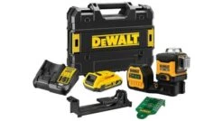 DeWalt DCE089D1G18 12V / 18V Li-ion Accu Zelfnivellerende 3x 360 Graden Kruislijnlaser Set (1x 2.0Ah Accu) In Koffer - 3 Lijnen - 30m - Groen - DCE089D1G18-QW