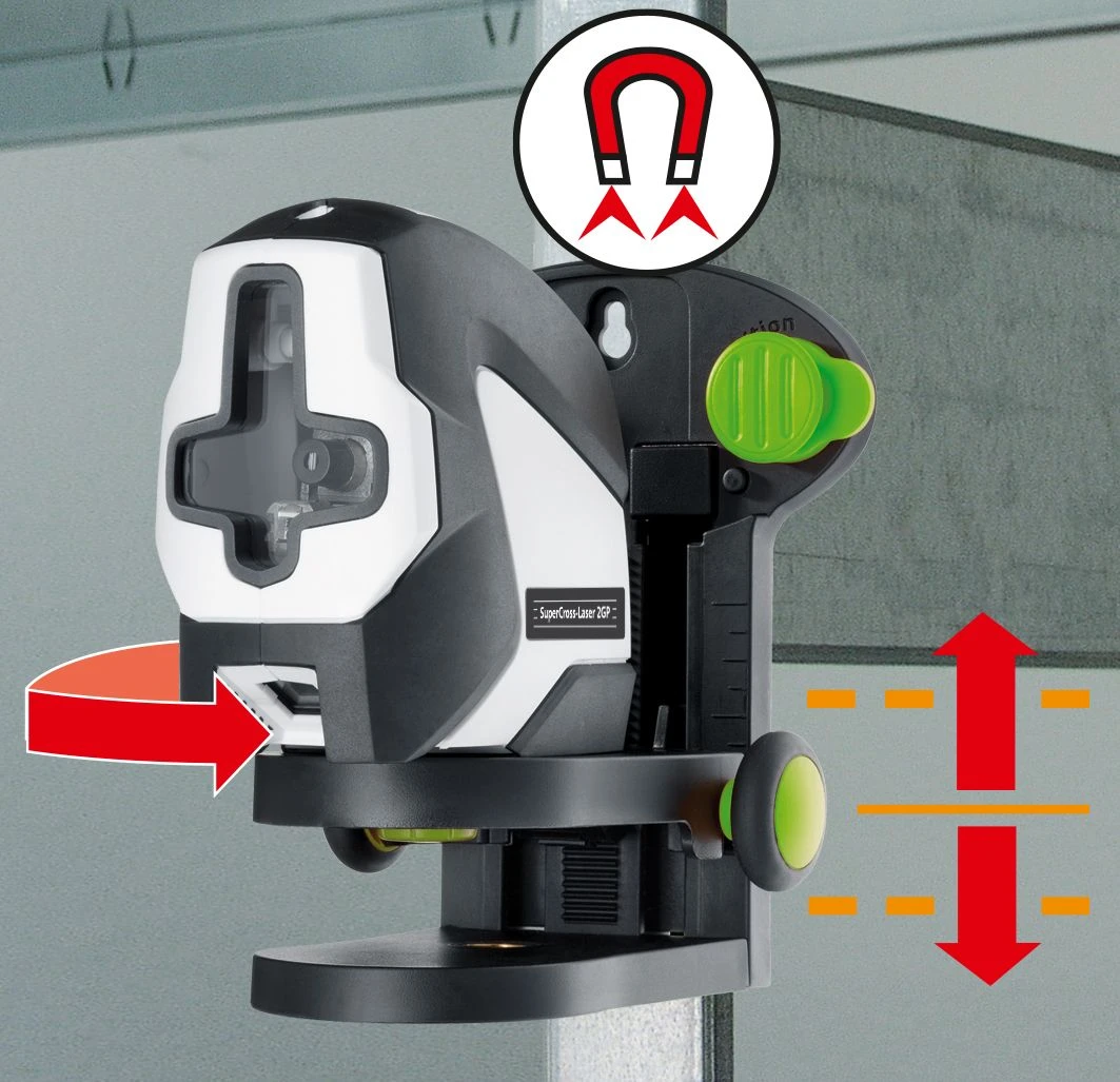Laserliner SuperCross-Laser 2GP Zelfnivellerende Kruislijnlaser In Tas - 2 Lijnen - Groen - 40m - Bluetooth - 081.191A - Afbeelding 2