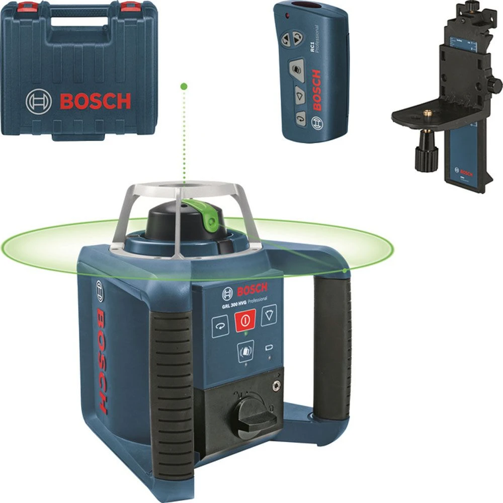 Bosch GRL 300 HVG + RC 1 + WM 4 Rotatie Laser In Koffer - 100m - Groen - 0601061700