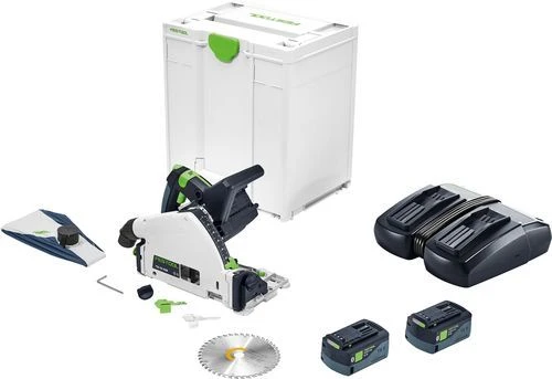 Festool TSC 55 5,0 KEBI-Plus/XL 18V Li-Ion Accu Invalzaag Set (2x 5,0Ah) In Systainer - 160mm - 577342