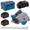 Bosch GKT 18V-52 GC 18V Li-Ion Accu Invalcirkelzaagmachine Set (2x 5,5Ah) Incl. Geleiderail In L-Boxx - 140mm - Koolborstelloos