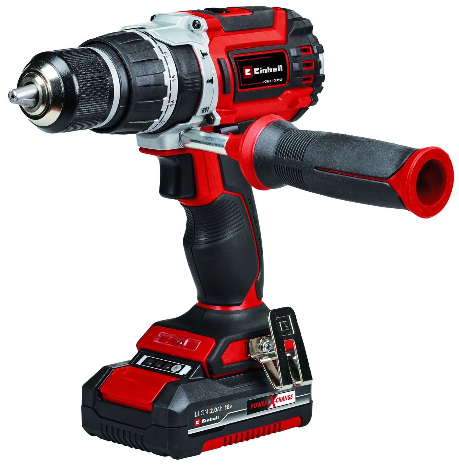 Einhell TP-CD 18/60 Li-i BL Kit 2.0 Ah + 39-delige Boor-/bitset - Accu Klopboor-/Schroefmachine - 2 Accu's - Power X-Change - Afbeelding 2