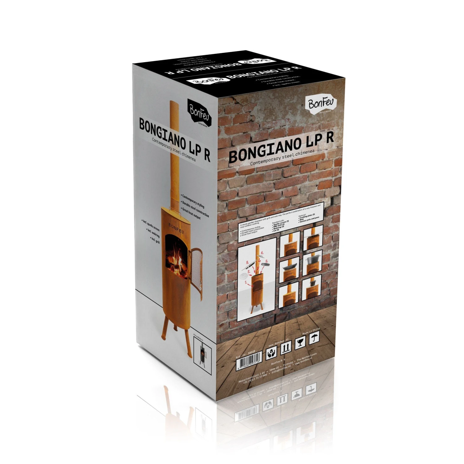 BonFeu 3002R Tuinhaard BonGiano LP - Roest - 164cm - 30cm - Afbeelding 10